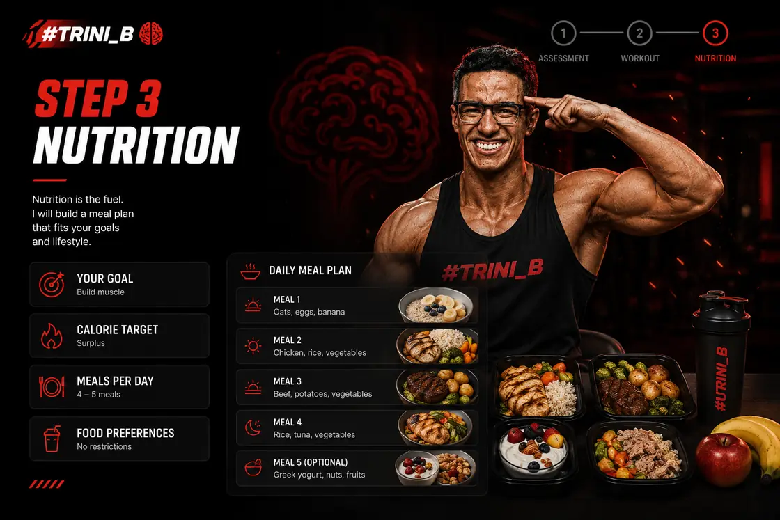 Step 3 — daily meal plan screen